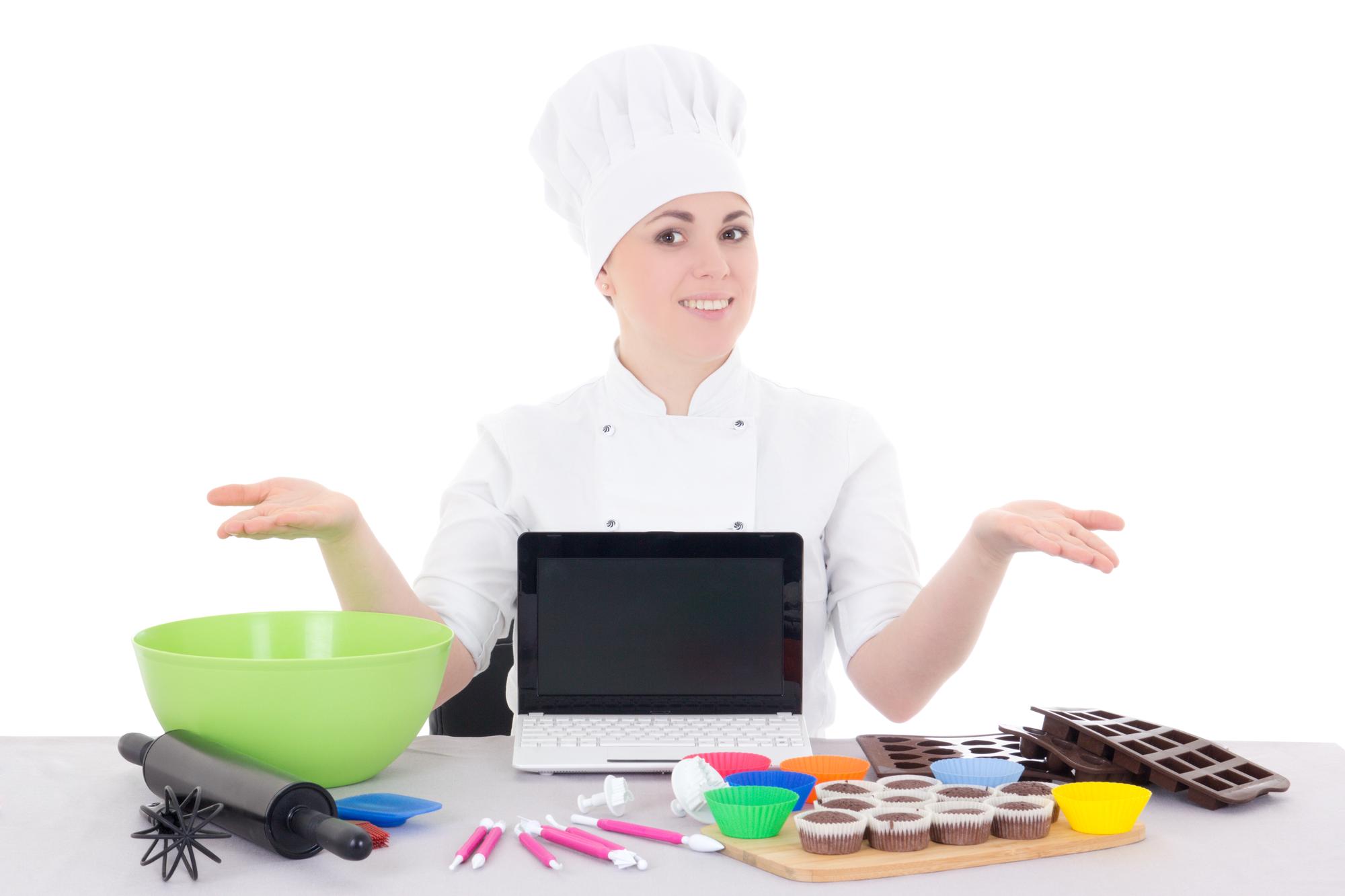 Studio kitchen with instructor and students